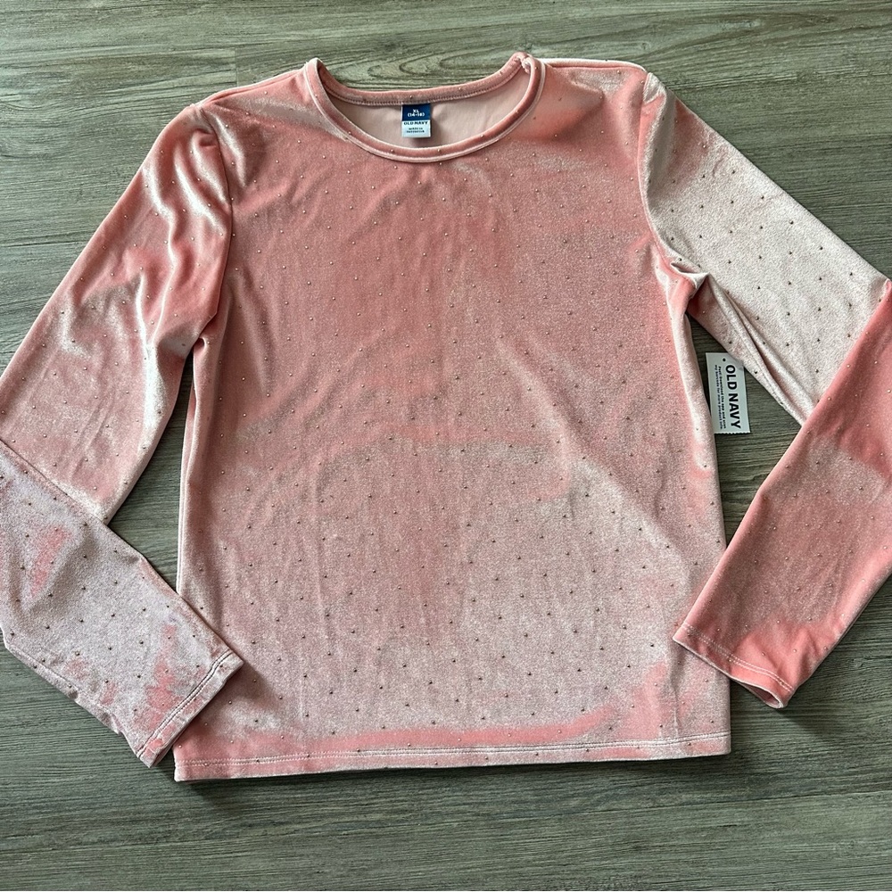 Old Navy Sparkly Pink Long Sleeve Tee